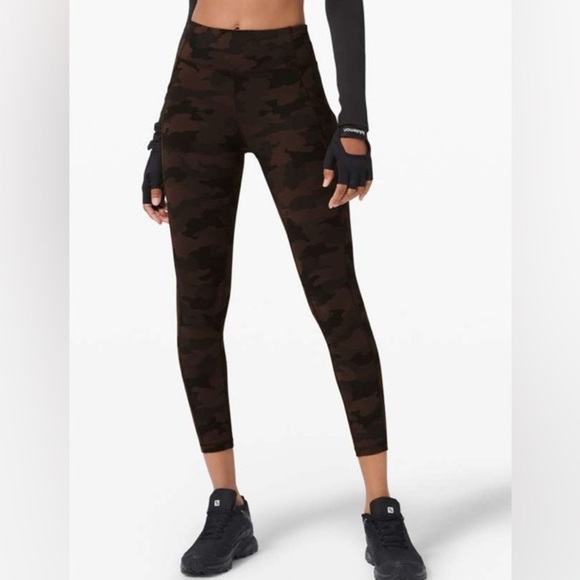Lululemon Invigorate High-Rise Tight Leggings Heritage Camo Brown Women’s 4 25” - Picture 4 of 11